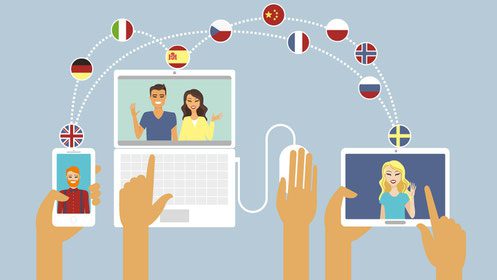Illsutration wie Skype in verschiiedenen Sprachen verbinden kann