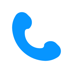 Blaues Icon eines Telefonhörers
