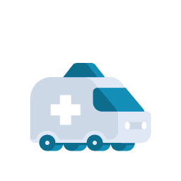 blauer Emoji eines Krankenwagens