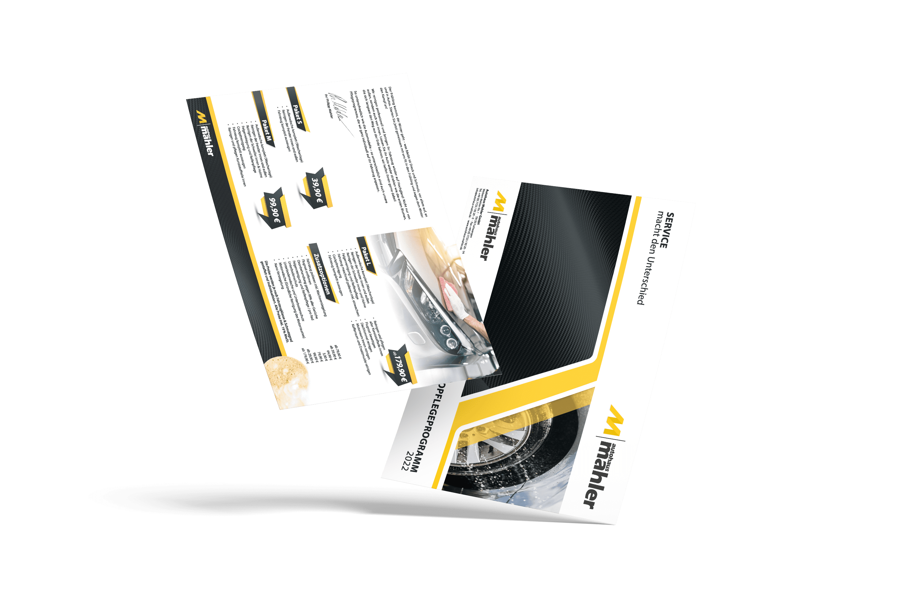 Fliegende Flyer für den Autoservice vom Autohaus Mahler