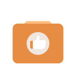 Icon einer guten Bewertung auf einer Kameralinse