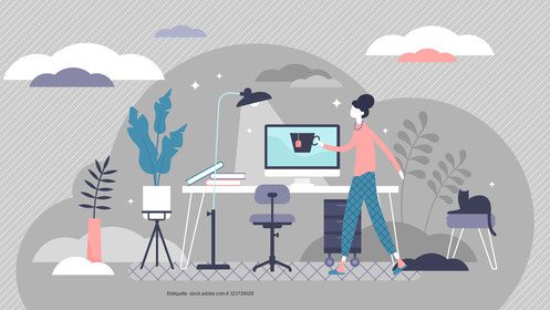 Infografik eines Homeoffice setups