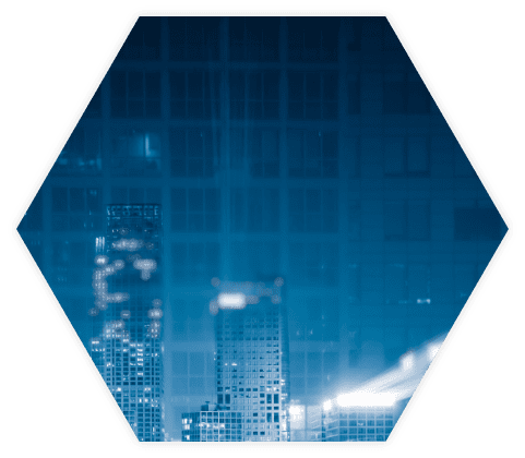 Blaue großstadt mit Hochleistungssträngen 3