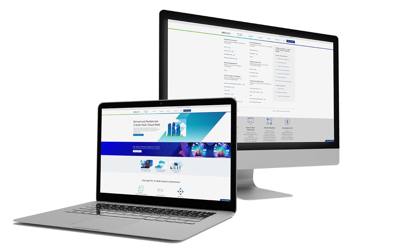 PC und Laptop ansicht von vmware