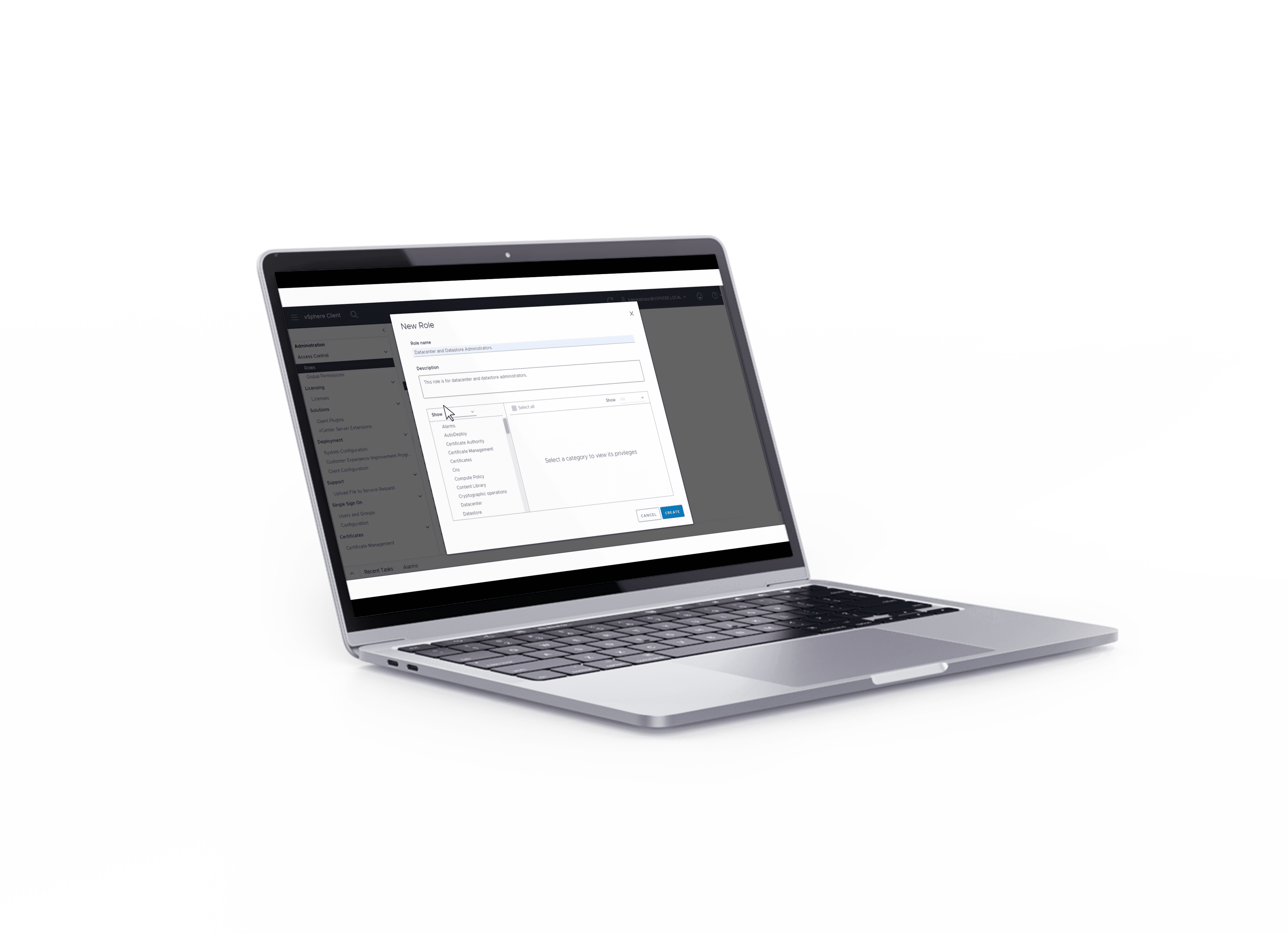 Schrägansicht eines Notebooks mit offenem Programm